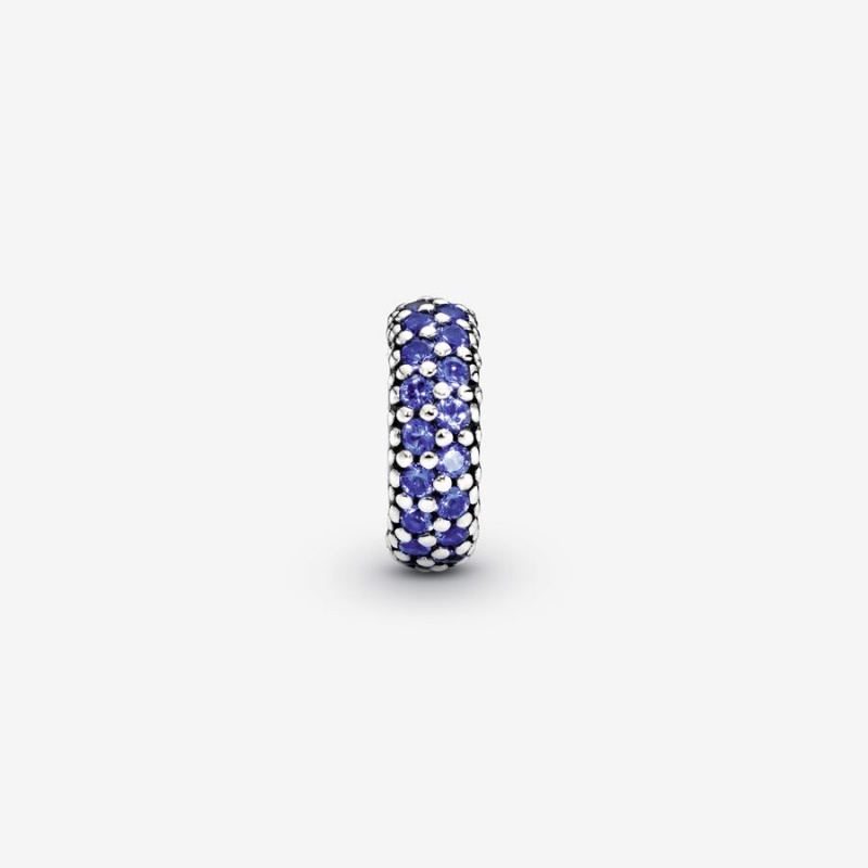 Pandora Blue Sparkle Spacer Charms Sterling silver | 97864-HNPR