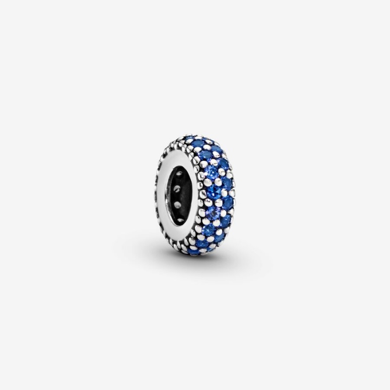 Pandora Blue Sparkle Spacer Charms Sterling silver | 97864-HNPR