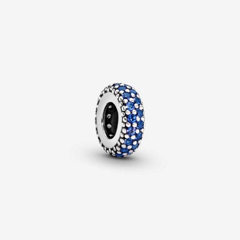 Pandora Blue Sparkle Spacer Charms Sterling silver | 03672-ZKQH