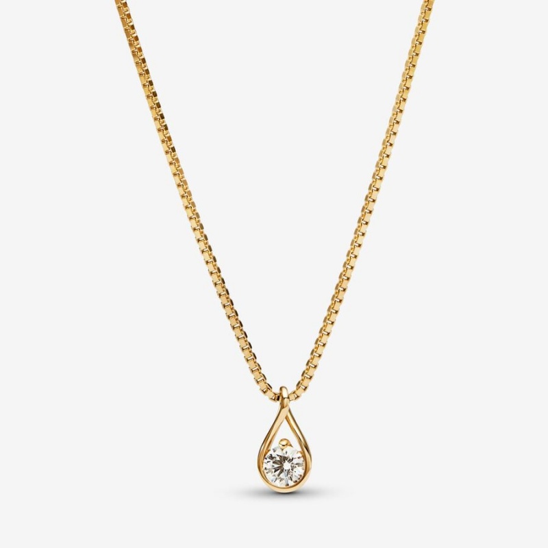 Pandora Brilliance 0.25 ct tw Necklaces Gold | 20497-ILME