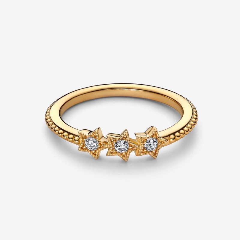 Pandora Celestial Stars Stackable Rings Gold plated | 31602-GDYH