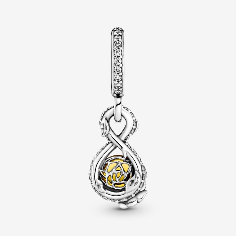 Pandora Disney Belle Infinity & Flower Pendants Sterling silver | 82413-UAXB