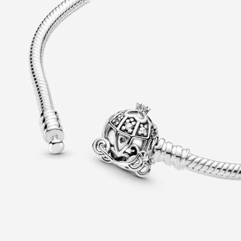 Pandora Disney Cinderella Pumpkin Coach Clasp Moments Charm Holders Sterling silver | 90124-OYUD