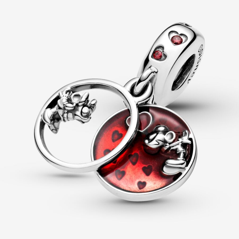 Pandora Disney Mickey Mouse & Minnie Mouse Love Kisses Dangle Charms Sterling silver | 30547-XNEO