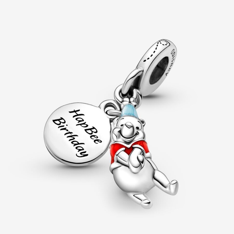 Pandora Disney Winnie the Pooh Birthday Dangle Charms Sterling silver | 83612-UBZC