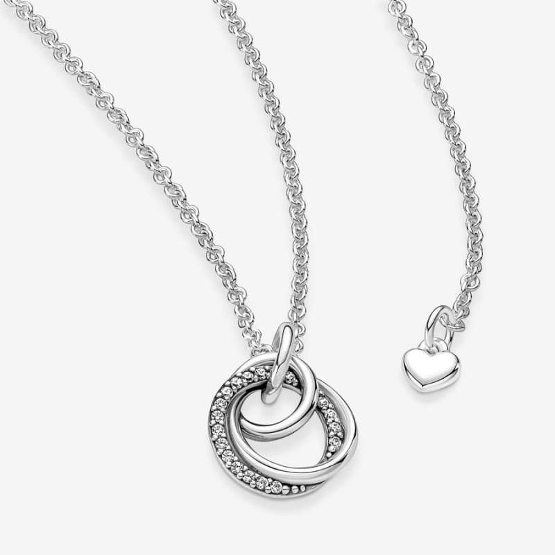 Pandora Family Always Encircled Pendant Necklaces Multicolor | 34612-ZVAX