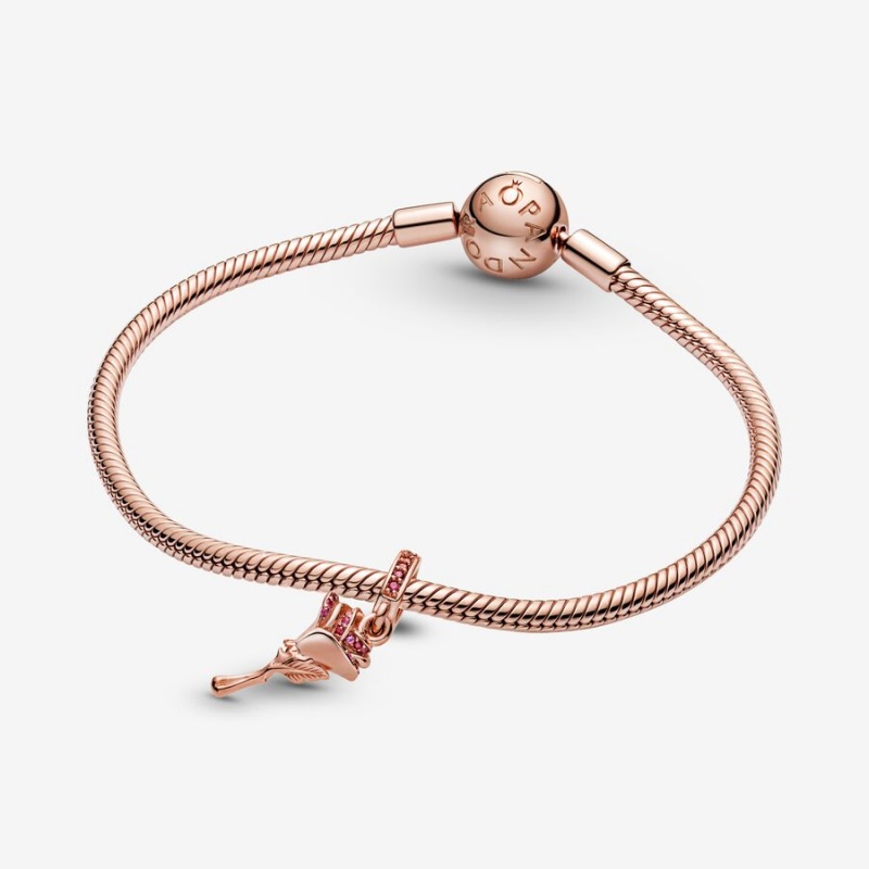 Pandora Flower Dangle Charms Rose gold plated | 84635-PBKQ