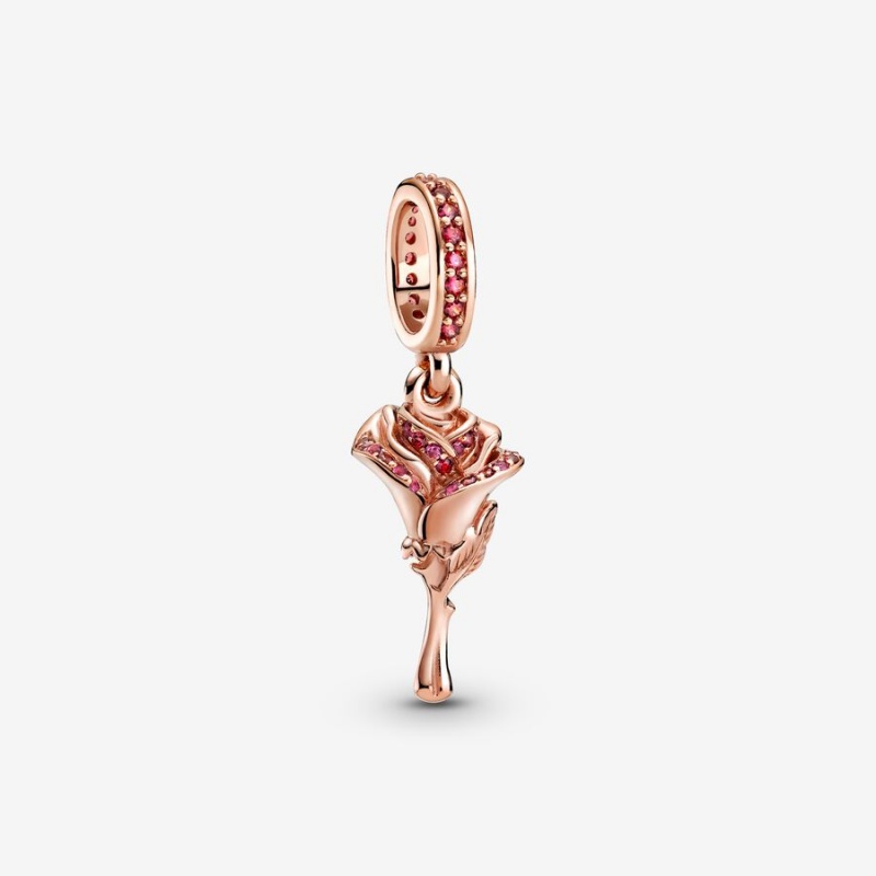 Pandora Flower Dangle Charms Rose gold plated | 84635-PBKQ