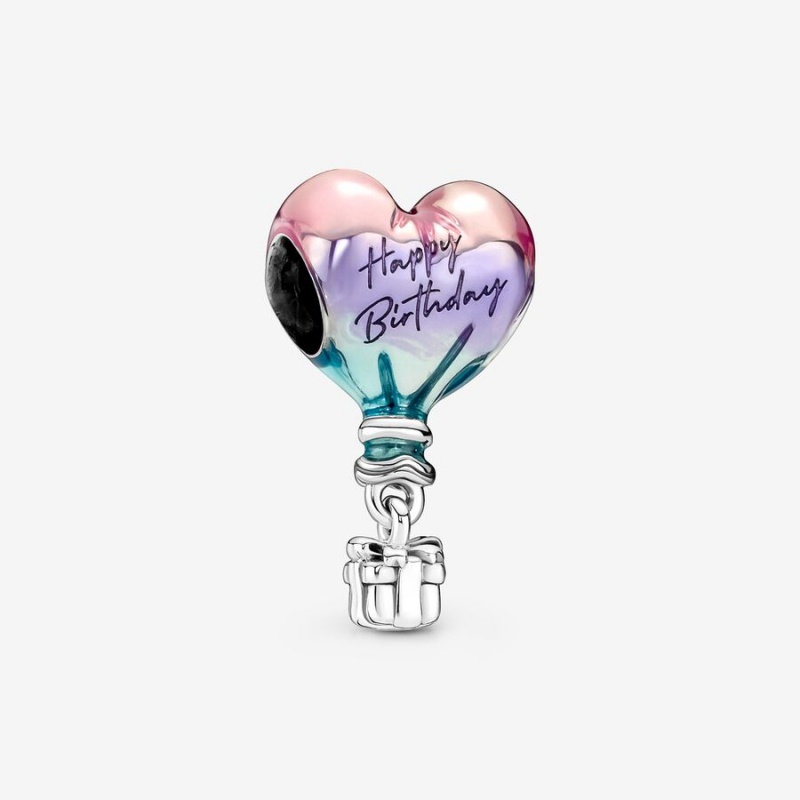 Pandora Happy Birthday Balloon T-Bar Charm Holders Multicolor | 53826-FQLR