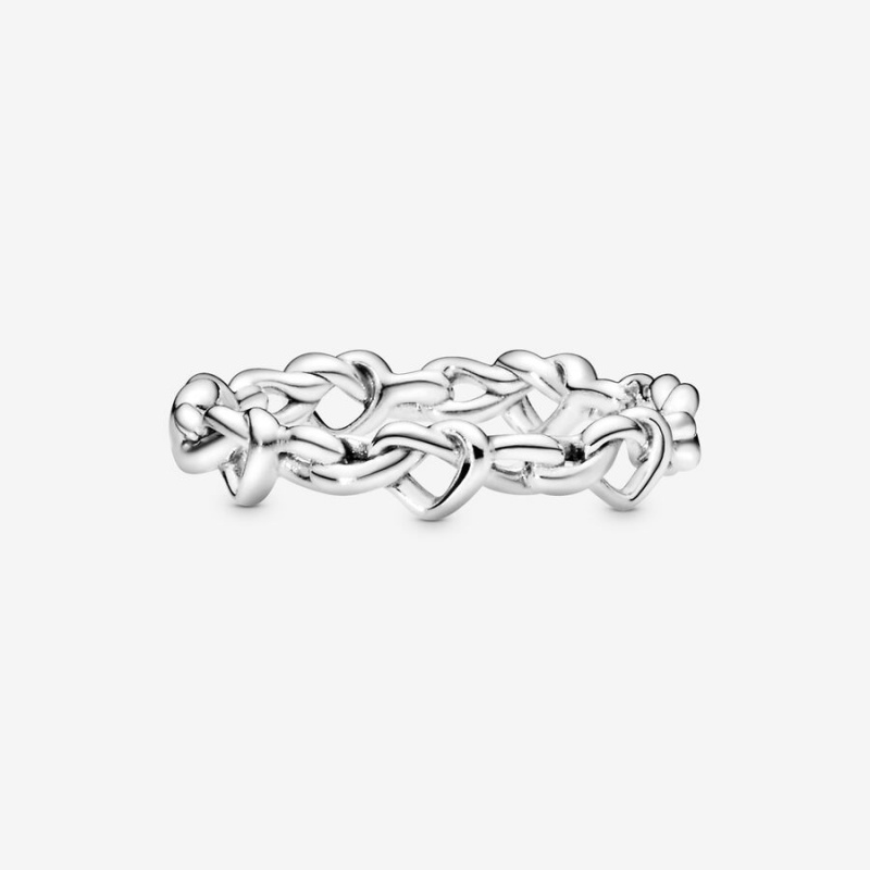 Pandora Knotted Hearts Band Rings Rose gold plated | 47621-RSKP