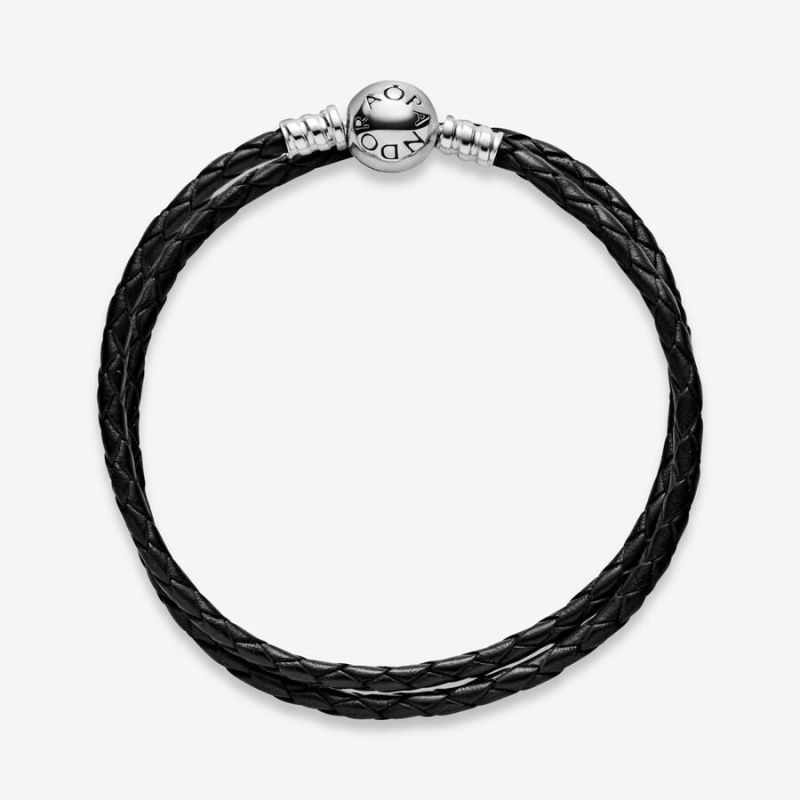 Pandora Moments Double Black Charm Bracelets Sterling silver | 13865-VADT