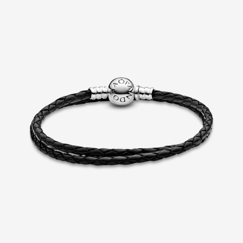 Pandora Moments Double Black Charm Bracelets Sterling silver | 13865-VADT