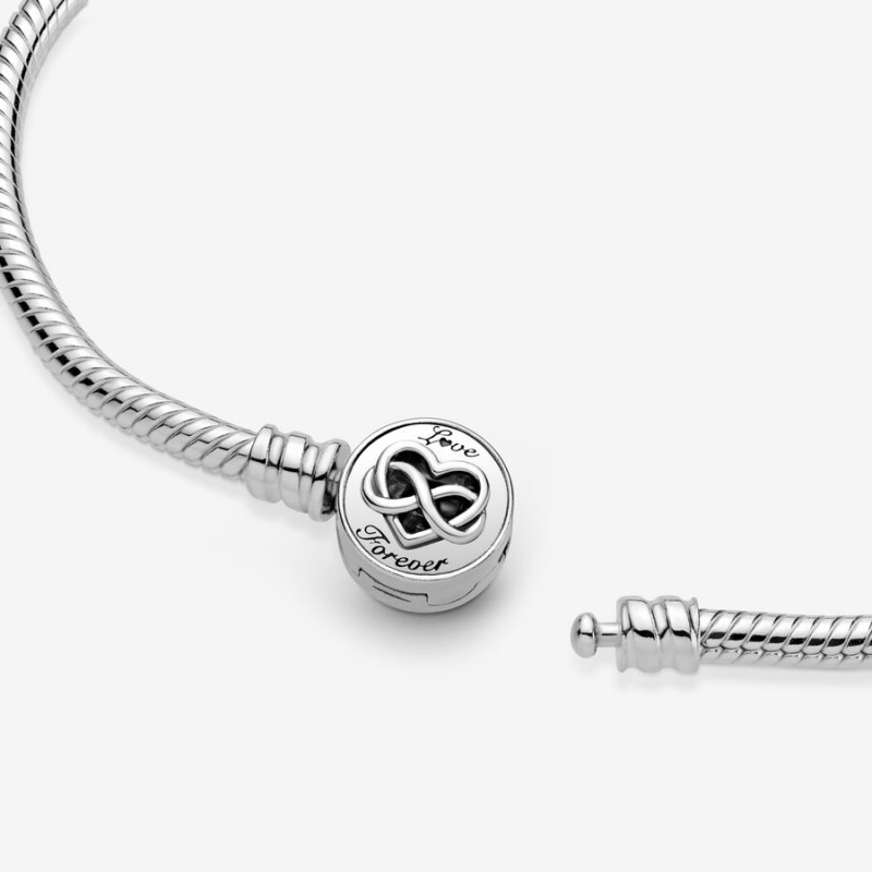 Pandora Moments Infinity Clasp Snake Charm Bracelets Sterling silver | 20498-OAHM