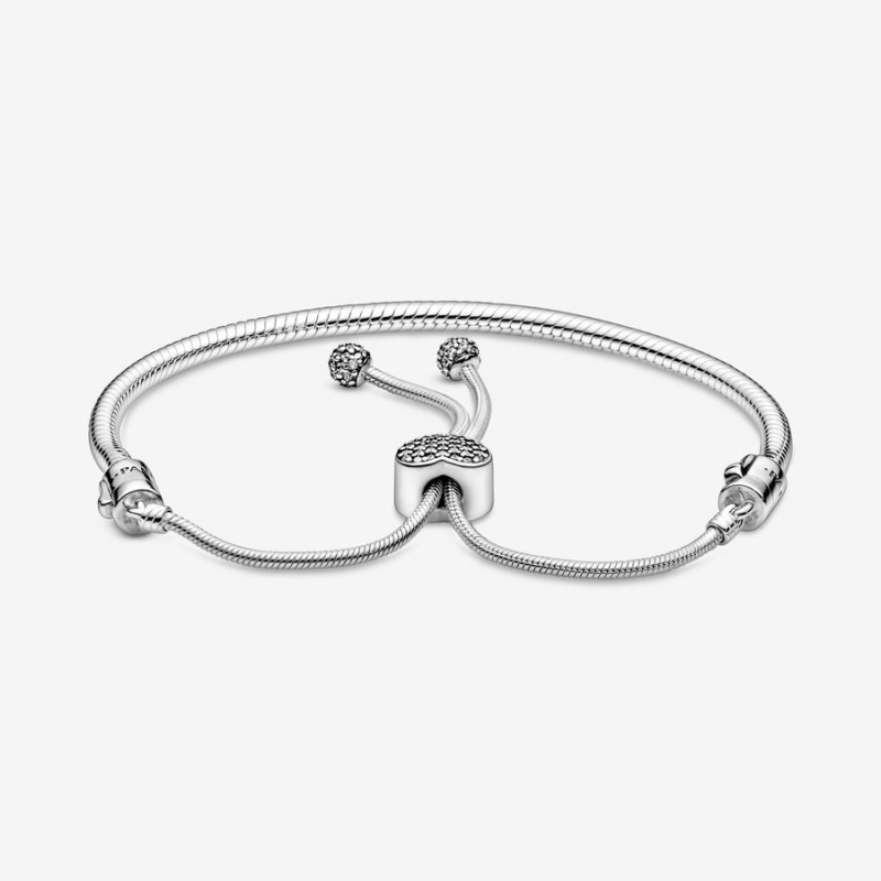 Pandora Moments Pave Clasp Snake Slider Charm Holders Sterling silver | 05732-IOCL