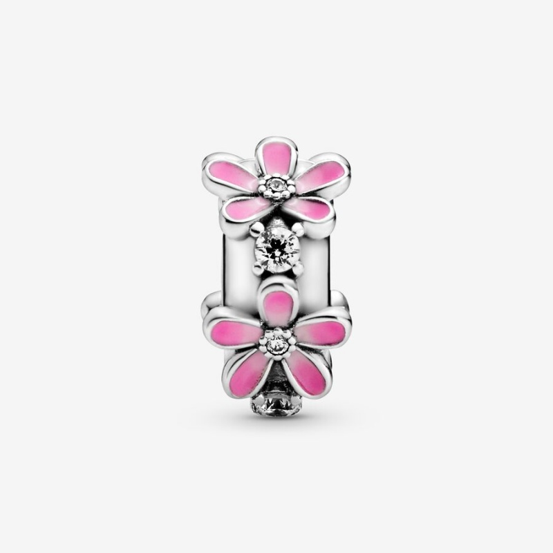 Pandora Pink Daisy Flower Clip Clips Sterling silver | 06437-RNZC