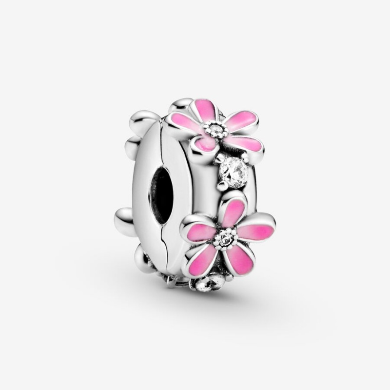 Pandora Pink Daisy Flower Clip Clips Sterling silver | 06437-RNZC