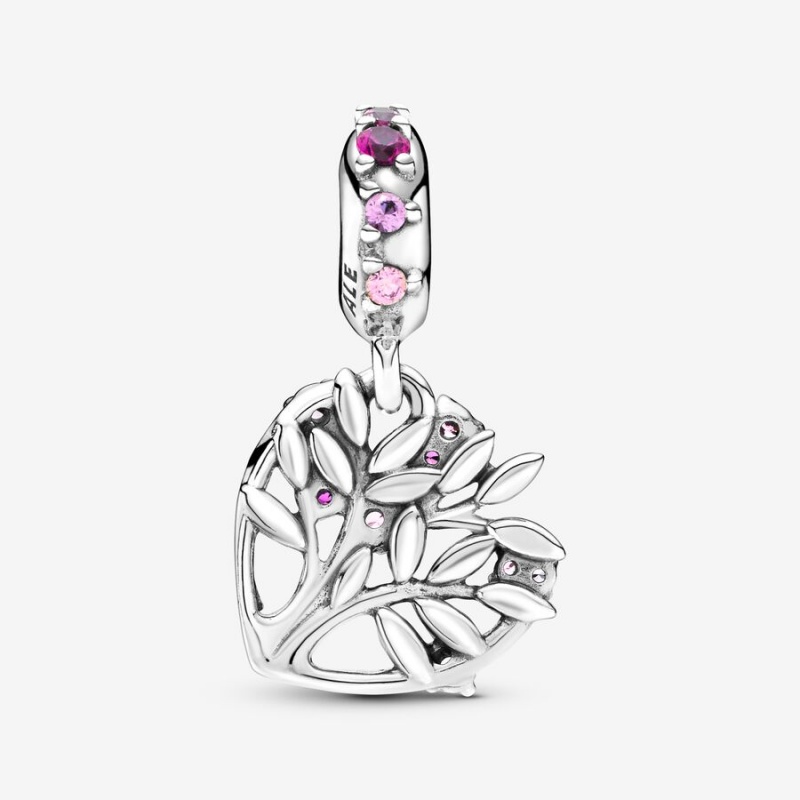 Pandora Pink Family Tree Dangle Charms Sterling silver | 70359-HFNQ