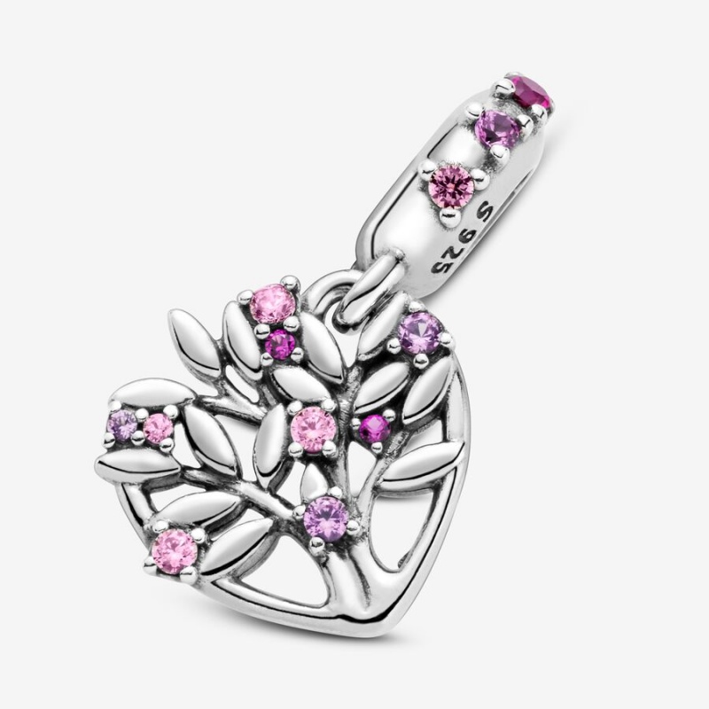 Pandora Pink Family Tree Dangle Charms Sterling silver | 70359-HFNQ