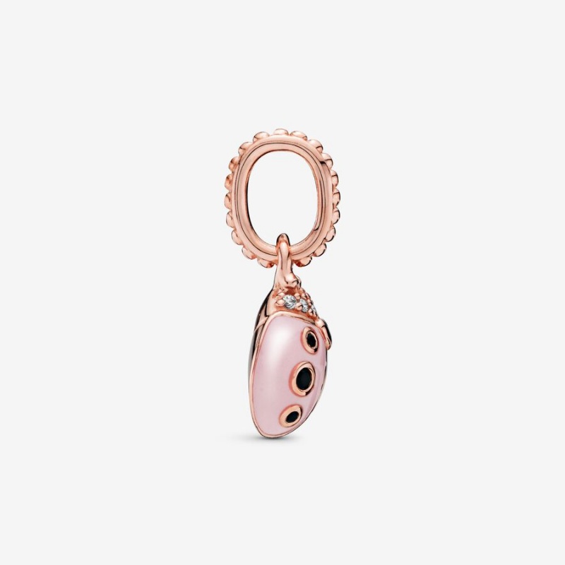 Pandora Pink Ladybird Pendants Rose gold plated | 60389-UFKP