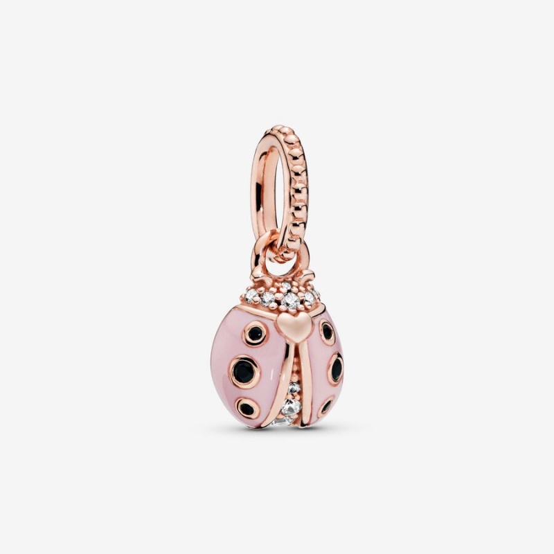 Pandora Pink Ladybird Pendants Rose gold plated | 60389-UFKP