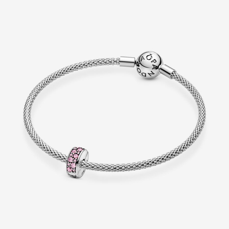 Pandora Pink Pave Clip Clips Sterling silver | 14023-UABS