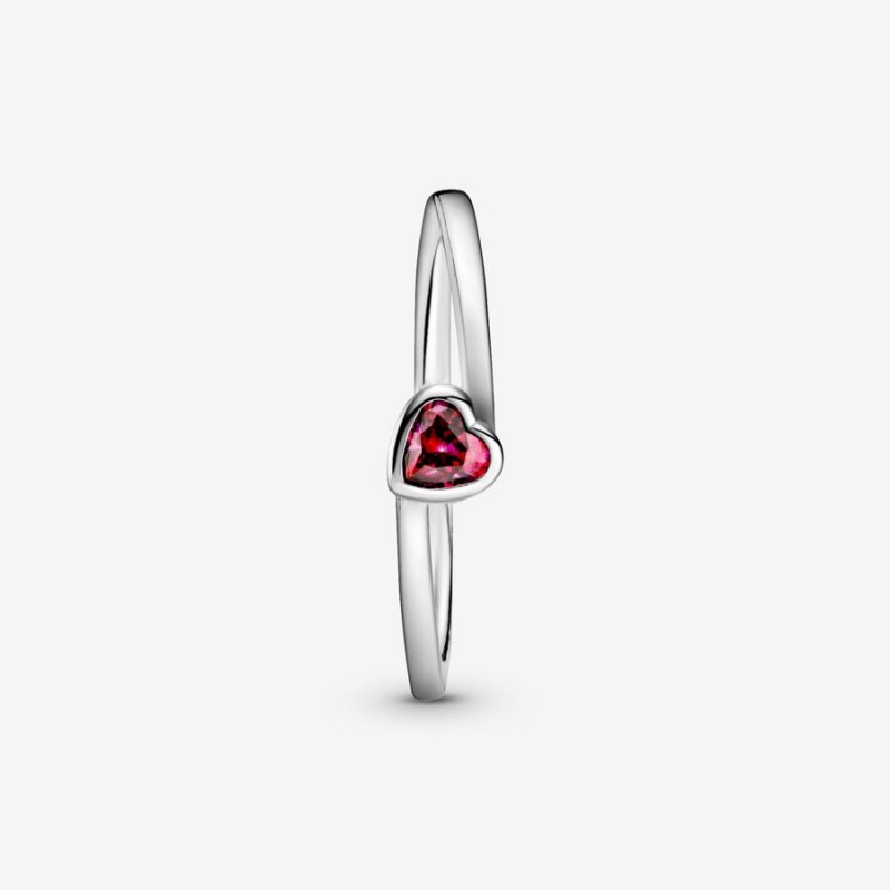 Pandora Red Tilted Heart & Promise Rings Sterling silver | 14592-EZHG