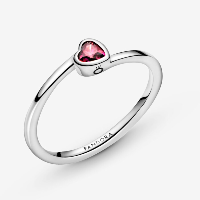 Pandora Red Tilted Heart & Promise Rings Sterling silver | 14592-EZHG