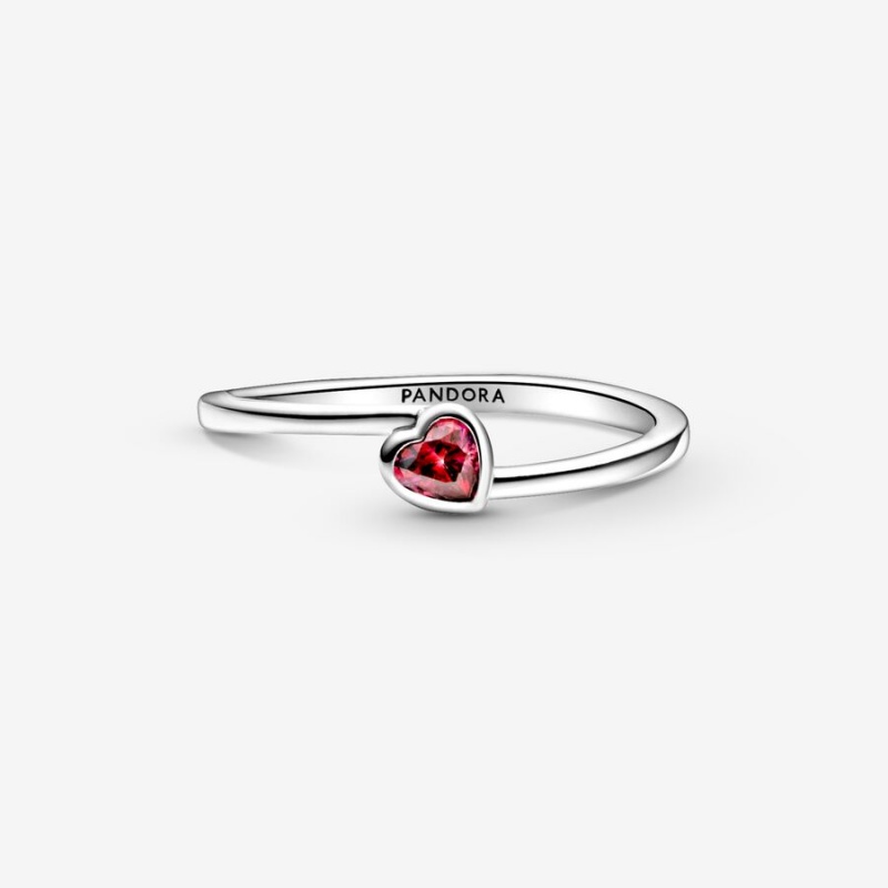 Pandora Red Tilted Heart & Promise Rings Sterling silver | 14592-EZHG