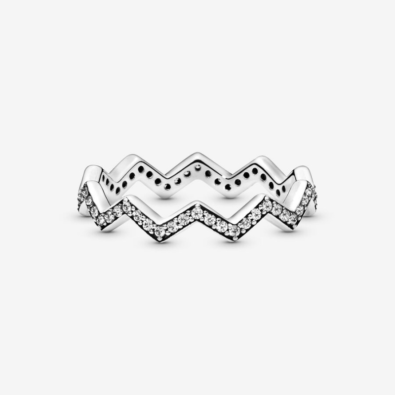 Pandora Shimmering Zigzag Stackable Rings Sterling silver | 71509-ROFV