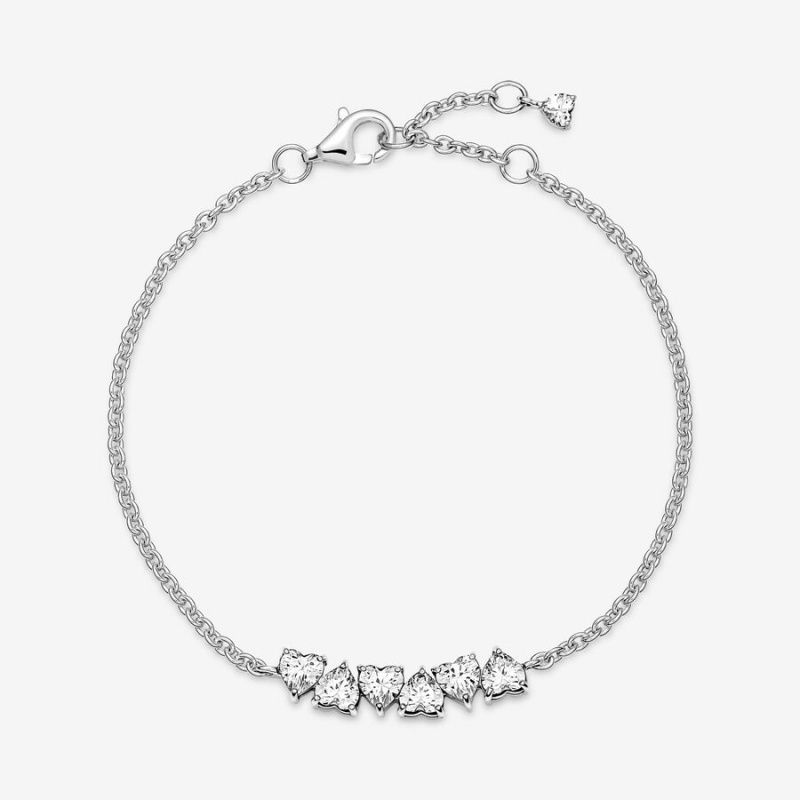 Pandora Sparkling Endless Hearts Non-charm Bracelets Sterling silver | 95620-PLIX