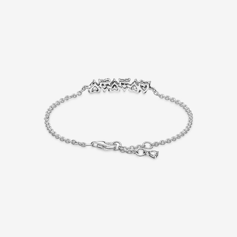 Pandora Sparkling Endless Hearts Non-charm Bracelets Sterling silver | 95620-PLIX