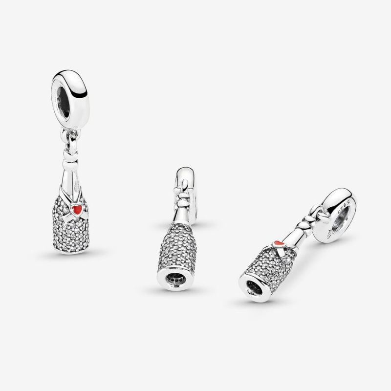 Pandora Sparkling Wine Bottle Dangle Charms Sterling silver | 16437-JYZB