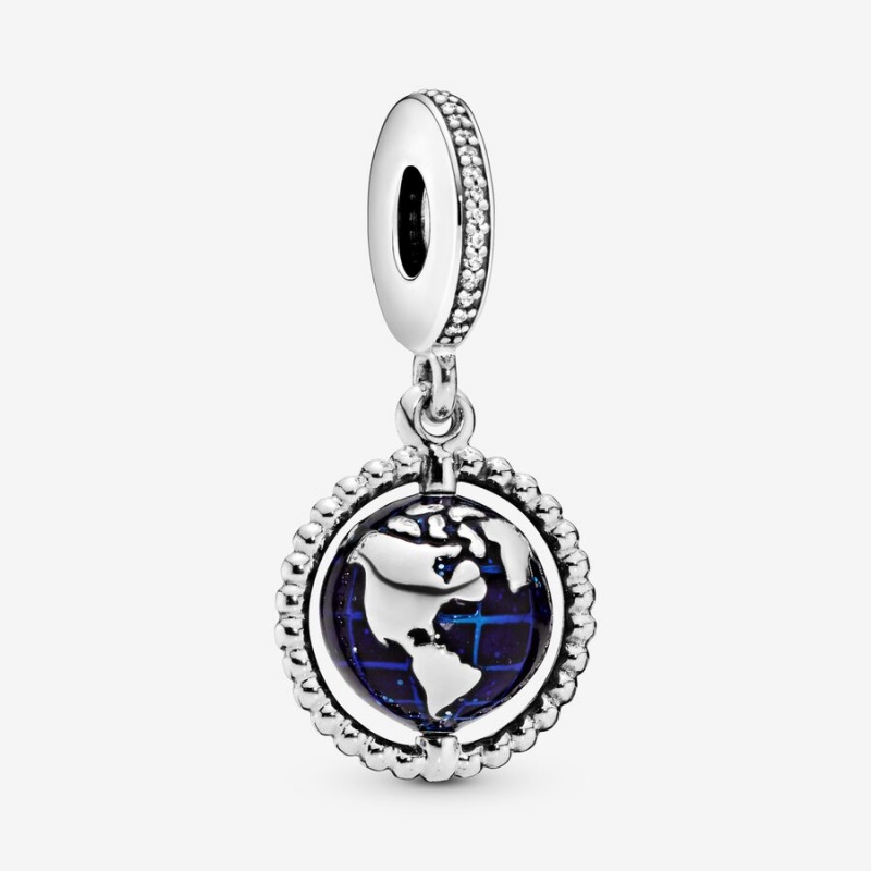 Pandora Spinning Globe Dangle Charms Sterling silver | 06358-NQCH