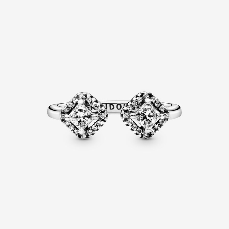 Pandora Square Sparkle Open Statement Rings Sterling silver | 20571-GHMA